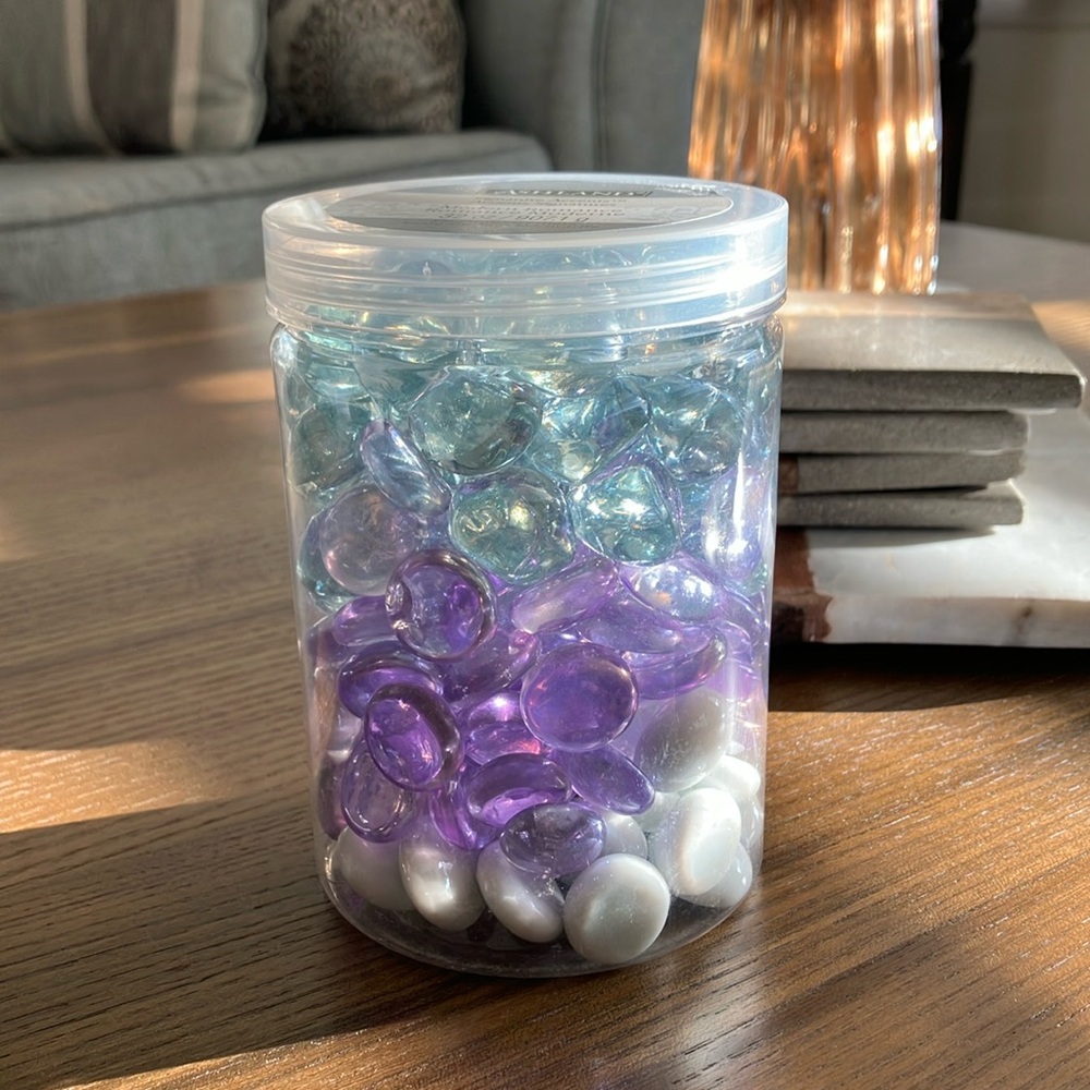 Ashland modern Romance decorative fillers purple white and clear pebbles rocks